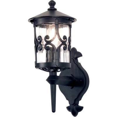 Afbeelding van Elstead Lighting LED Wand Buitenlamp Hereford 1X E27 Max 60W Dimbaar Black
