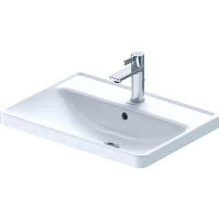Afbeelding van Duravit D Neo inbouwwastafel 60x44x17cm 1 kraangat rechthoek Keramiek Wit