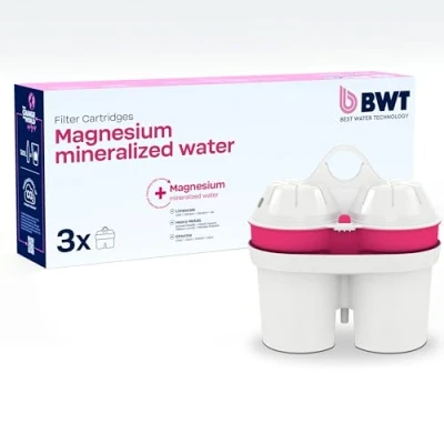 Afbeelding van BWT 814133 filterpatroon magnesium mineralized water cartridges voor tafelwaterfilters Penguin, SLIM en VIDA set van 3