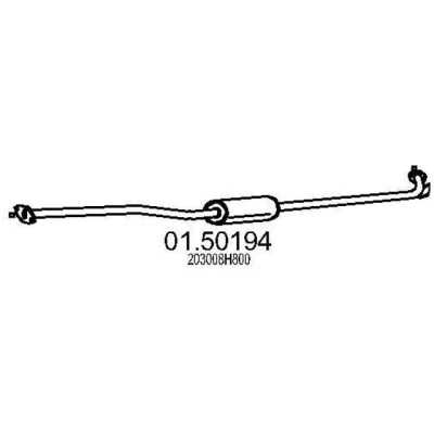 Afbeelding van MTS 01.50194 Middendemper 1770mm NISSAN: X Trail (T30) 2.2 DCi, dCi FWD, Di 4x4, 2001 2013