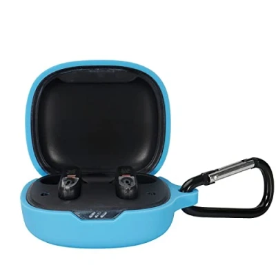 Afbeelding van GIOPUEY Cilicone hoes compatibel met JBL Wave Flex, ultradunne zachte hoes, slim fit, anti val, niet gemakkelijk te vuil blauw
