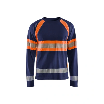 Afbeelding van Blaklader High Vis T shirt lange mouwen 3510 1030 Marineblauw/Oranje