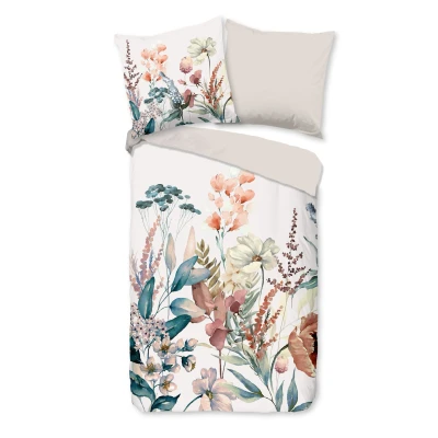 Afbeelding van Flanellen Dekbedovertrek 135x200 cm Bloemen Print Multi 1 Persoons 100% Katoen Oeko Tex Gecertificeerd