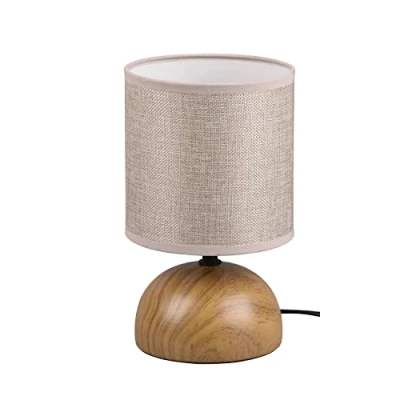 Afbeelding van Reality LED Tafellamp Tafelverlichting E14 Fitting Rond Bruin/Beige Keramiek