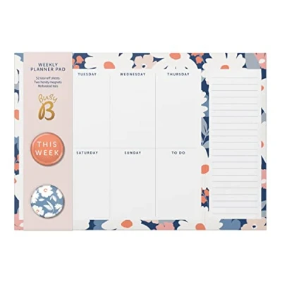 Afbeelding van Busy B Weekplanner Pad Streep met 52 weken weergave Afscheurvellen en twee magneten geperforeerde lijsten Daisy