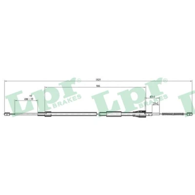 Afbeelding van LPR C0815B Handremkabel 945, 1800mm