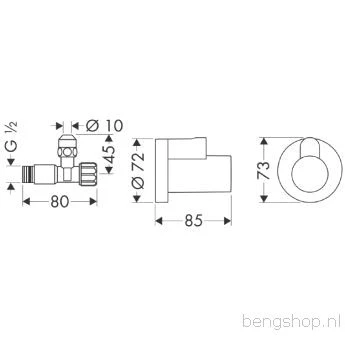 Afbeelding van Hansgrohe universeel flowstar hoekstopkraan met huls chroom 13954000