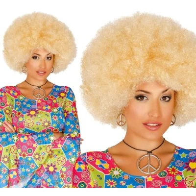 Afbeelding van Fiestas Guirca Verkleedpruik Afro Synthetisch Blond One size