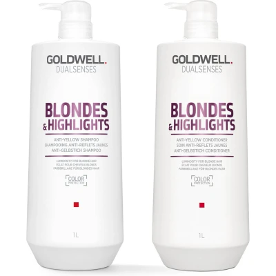 Afbeelding van Goldwell Dualsenses Blondes &amp; Highlights Shampoo + Conditioner bundel/set/pakket