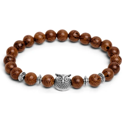 Afbeelding van Zentana Balans Armband Wengé Hout Uil