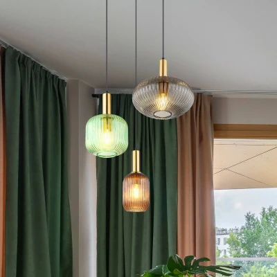 Afbeelding van Globo hanglamp Normy messing metaal 55 cm E27 fitting 15469 3H