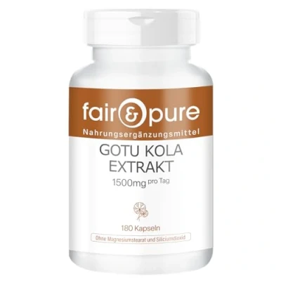 Afbeelding van Fair &amp; Pure® Gotu Kola extract 500mg vegan 180 capsules hoge dosering