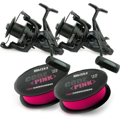 Afbeelding van Faith Proteus Freerunner LC 8000 2 Reel Set Karpermolen Vismolen Vrijloopmolen Fluorocarbon lijn
