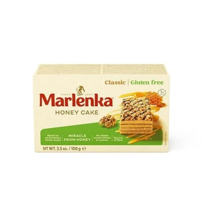 Afbeelding van 3+1 Glutenvrije honingtaart MARLENKA® met walnoten 4x 100 g…