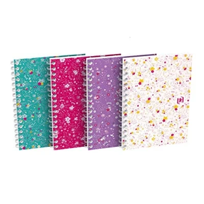 Afbeelding van Oxford Floral softcover spiraalschrift, ft A6, 50 vel, geruit 5 mm, 4 geassorteerde designs 10 stuks