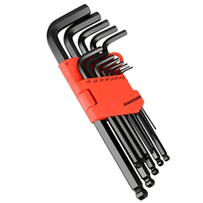 Afbeelding van DAKCOS Inbussleutelset 13 delig met kogelkop inbussleutel, set HX CR V, metrisch, 1, 27 tot 10 mm, in kunststof clip