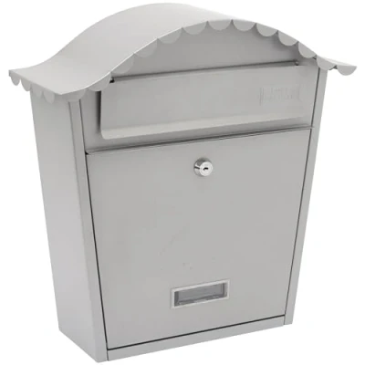 Afbeelding van Burg Wachter MB01FG French Grey Classic Wandmontage Gegalvaniseerd Staal Afsluitbare Weerbestendige Postbus 36x37x13cm