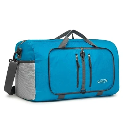 Afbeelding van G4Free Opvouwbare plunjezak, 40L/65L, waterafstotende reisrugzak, lichtgewicht draagtas voor overnachting weekendsport mannen vrouwen, Blauw, 40L, Minimaal
