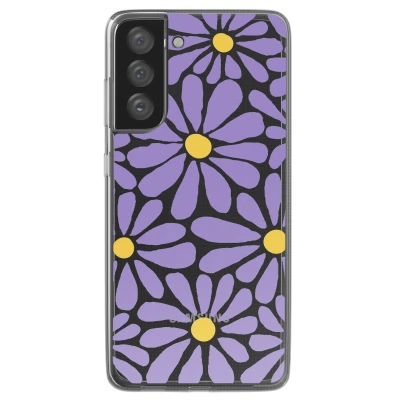 Afbeelding van imoshion hoesje Geschikt voor Samsung Galaxy S21 FE Design Tropical Violet Flowers Connect