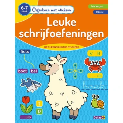 Afbeelding van Deltas Oefenboek met Stickers Leuke Schrijfoefeningen (6 7 jaar)