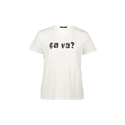Afbeelding van zero Tshirt print, Dames, Maat: 36, Patch creamblack