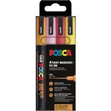 Afbeelding van Uni POSCA paintmarker PC3 ML 4 stuks licht