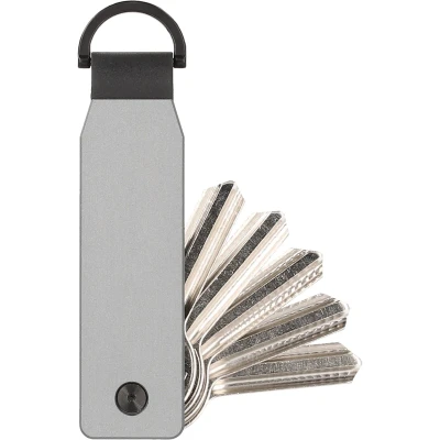 Afbeelding van Valenta Key Organizer Aluminium Grijs Robuuste Sleutelhouder voor Maximaal dunne 6 Sleutels Inclusief D ring Autosleutel, Bevestigingsclip en Minischroevendraaier Voorkom Bungelende