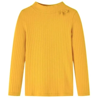 Afbeelding van Kindershirt met lange mouwen geribd 104 donker okerkleurig