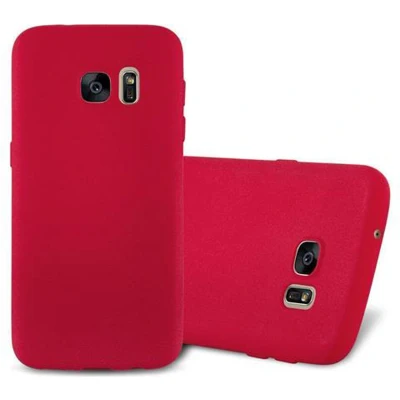 Afbeelding van Cadorabo Hoesje geschikt voor Samsung Galaxy S7 in FROST ROOD Beschermhoes gemaakt van flexibel TPU silicone Case Cover