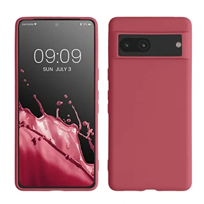 Afbeelding van kwmobile telefoonhoesje geschikt voor Google Pixel 7 Hoesje met siliconen coating Smartphone case in donkerroze