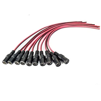Afbeelding van Liwinting 10pcs Vrouwelijke DC Power Pigtail Kabel Mannelijke Stekker en Bus 5,5 x 2,1 mm stroomkabel voor CCTV Beveiligingscamera Jack Stekkeradapter