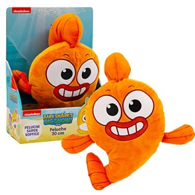 Afbeelding van Giochi Preziosi Baby Shark Big Show BAH17200, William Pluche dier in de vorm van vis, oranje, om te knuffelen 30 cm, voor kinderen tot 3 jaar oud