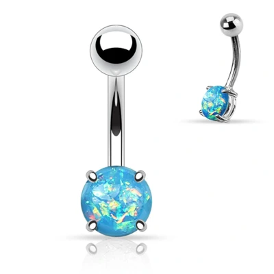 Afbeelding van Opal Prong Setting Aqua piercing