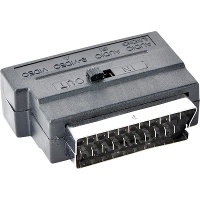 Afbeelding van Easyfiks Scart Adapter Male 3x Tulp Contra RCA Female + 1x S VHS Verloopstekker