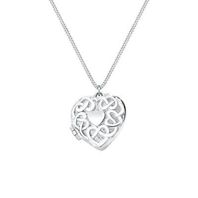 Afbeelding van Elli Dames Hart Medaillon Hanger Ornament Speels in 925 Sterling Zilver