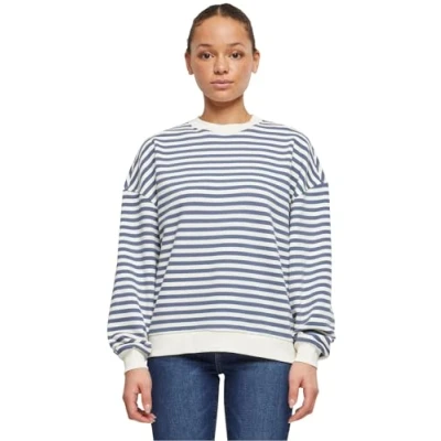 Afbeelding van Urban Classics Striped Crewneck Sweater, Dames, Maat: XXL, Whitesand vintageblue