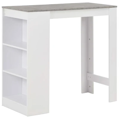 Afbeelding van Bartafel Met Schap 110X50X103 Cm Eikenkleurig 1 / Betongrijs