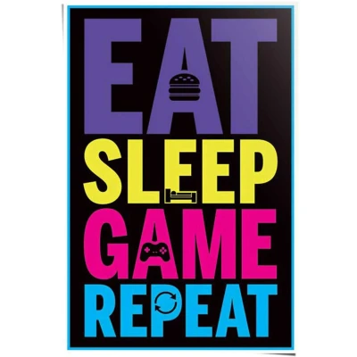 Afbeelding van Reinders! Poster Eat sleep game repeat