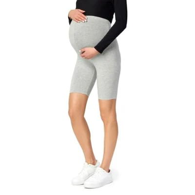 Afbeelding van BE Mammy Dames Zwangerschapsleggings Vrijetijdsbroek Korte Viscose Leggings 04 Donker gemêleerd XS