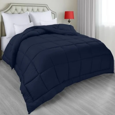 Afbeelding van Utopia Bedding All Season Down Alternatief Bed Dekbed, kingsize dekbedovertrek, marineblauw dekbed met hoeklussen, machinewasbaar, UB2173