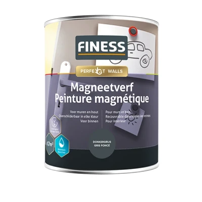 Afbeelding van Finess magneetverf 1 liter, donkergrijs