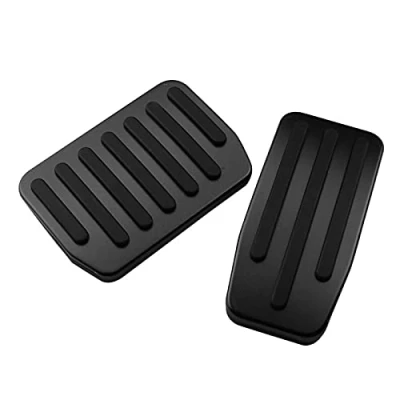 Afbeelding van DEMULAX Aluminium Voetpedaal Gaspedaal Brandstof Rempedaalsteun Pedaal Pads Matten Cover Accessoires Auto Styling, for Tesla, Model 3 2017 2019 Autopedaalhoesset(Black without Rest)