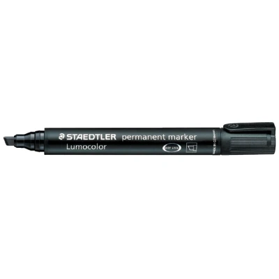 Afbeelding van Staedtler Lumocolor 350, Permanent Marker, Schuine Punt, 2 5 Mm, Zwart Marker