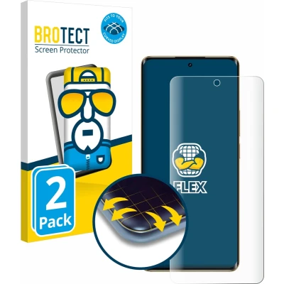 Afbeelding van BROTECT Volledig bedekkende screen protector (2 Stuk, Realme 12 Pro+), Smartphone beschermfolie, Transparant