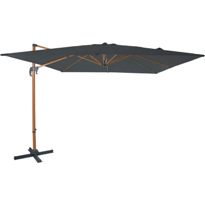 Afbeelding van AXI Nima Zweefparasol Rechthoekig 300 x cm in Houtlook / Grijs Parasol voor tuin met Aluminium Frame