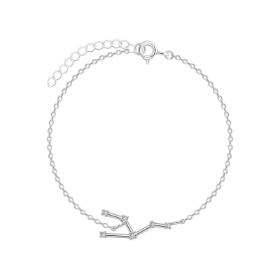 Afbeelding van JoyS Zilveren sterrenbeeld armband Taurus Stier met zirkonia