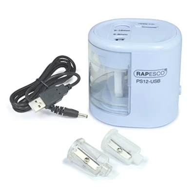 Afbeelding van Rapesco automatische potloodslijper PS12, 2 gaats, USB of batterij, bl
