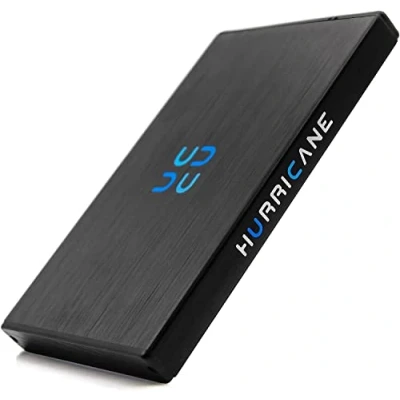 Afbeelding van HURRICANE GD25612 draagbare externe harde schijf 2TB 2,5 inch USB 3.0 aluminium HDD mobiele opslag voor foto&#039;s TV PC laptop Chromebook MacBook Ps4 Ps5 Xbox compatibel met Windows Mac Linux zwart
