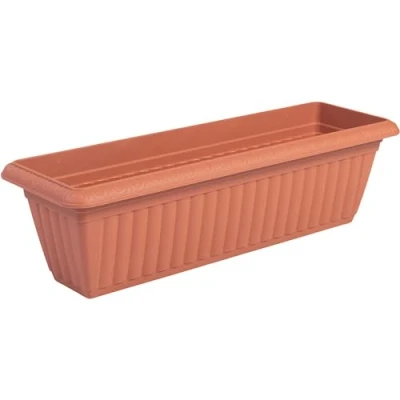 Afbeelding van Iris Ohyama, Blumentopf Slim Übertopf mit Wasserablauf/Reservierungssystem für die Gartenarbeit ? Planter Relief 610, Braun