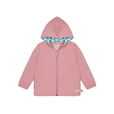 Afbeelding van loud + proud Meisjeswafels, GOTS gecertificeerd, Made in Germany sweatjack, Sorbet, 110/116